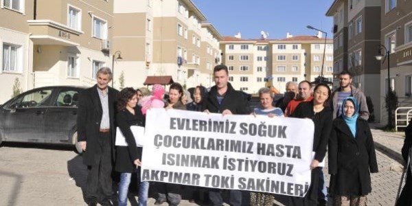 TOKİ sakinlerinden 'donuyoruz' eylemi