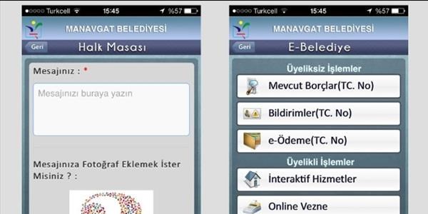 Manavgat Belediyesi mobil uygulaması yayında