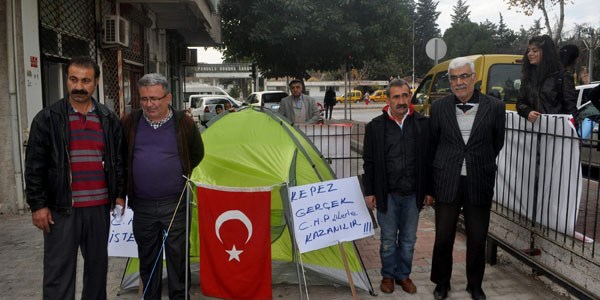 Antalya'da drt CHP'liden alk grevi