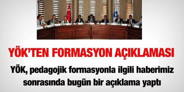 YK'ten pedagojik formasyon aklamas