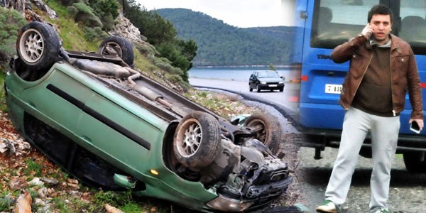 Takla atan otomobilden sağ çıktı