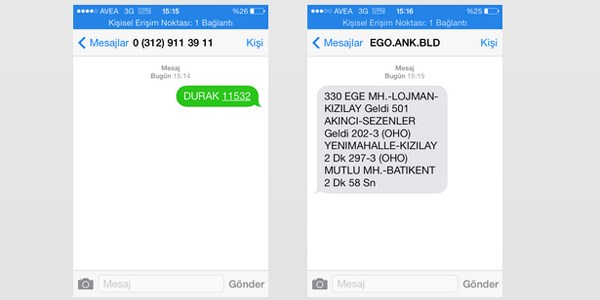 Otobs yaklanca SMS gelecek