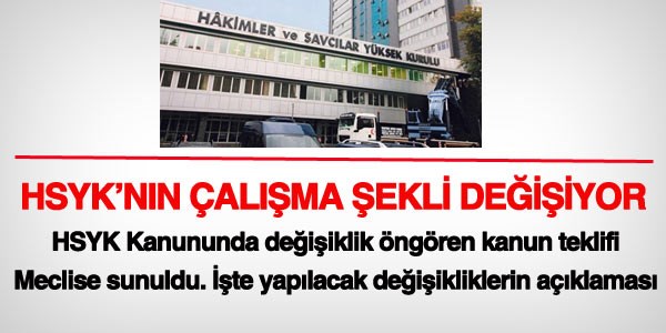 HSYK Kanununda yapılacak değişiklikler