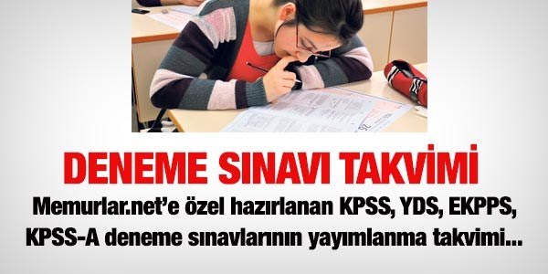 Memurlar.net'e zel deneme snavlarnn takvimi