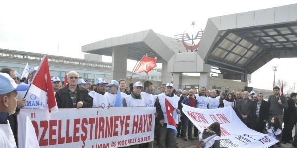 Derince Liman'nda zelletirme protestosu