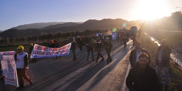 Muğlalı enerji ve maden işçileri Ankara'ya doğru yola çıktı