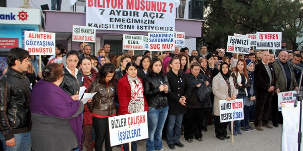 7 aydır maaş alamayan hastane çalışanları eylem yaptı