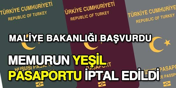 Kazanılmış aylığı göre verilen yeşil pasaporta, iptal kararı