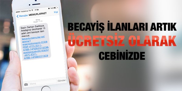 Uygun becayişi SMS ile bildiriyoruz