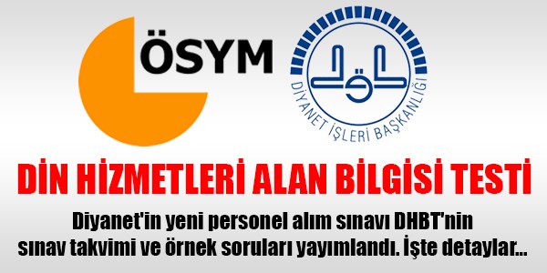 Din Hizmetleri Alan Bilgisi Testi için örnek sorular