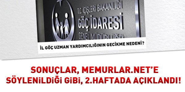 Göç uzman yardımcısı sonuçları