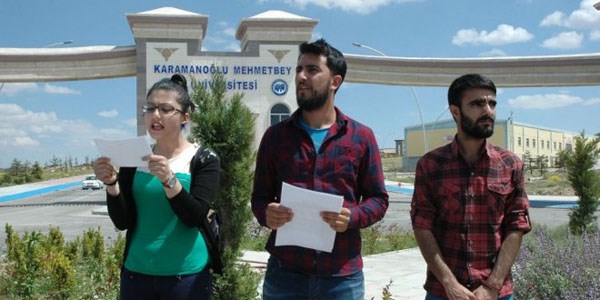 Kız yurdunda öğrenciler eylem yaptı