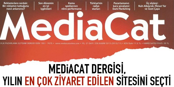 Mediacat dergisi, yılın en çok ziyaret edilen sitesini seçti
