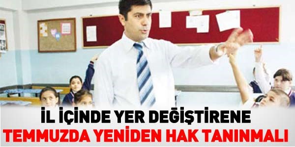 İl içinde yer değiştirene de hak tanınmalı
