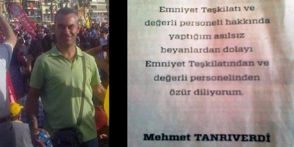 Öğretmenden polise ilanlı özür