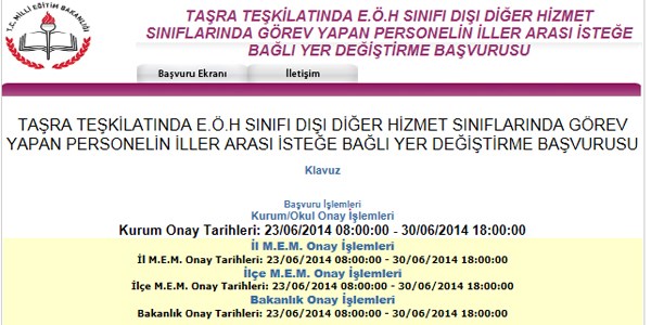 MEB'deki memurların iller arası başvuru sayfası açıldı