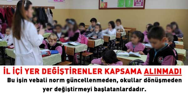MEB, il içi yer deştirenleri de kapsama almalı