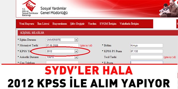 SYDV'ler hala 2012 puanyla alm yapyor