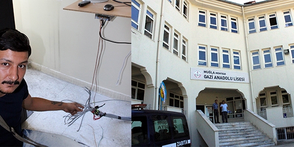 Okula giren hırsız elektronik eşyaları çaldı!