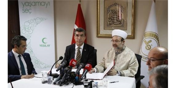 Diyanet ve Yeilay'dan ibirlii protokol