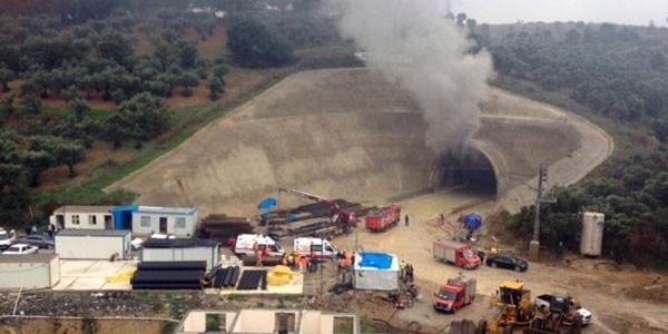 Hızlı tren inşaatındaki tünelde yangın