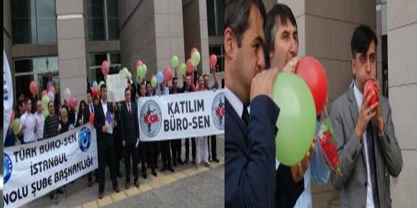 stanbul Adliyesi'nde balonlu eylem