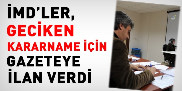 MD'ler, gazeteye ilan verdi