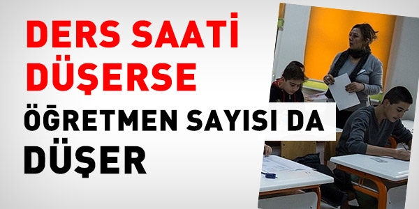 Ders saati derse, retmen says da der