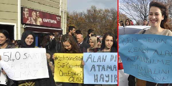 Alan dışı atama kararını protesto ettiler