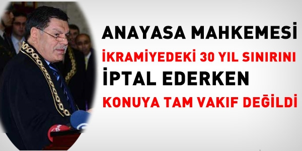 AYM, ikramiyedeki 30 yl iptal ederken baka bir hkm unuttu