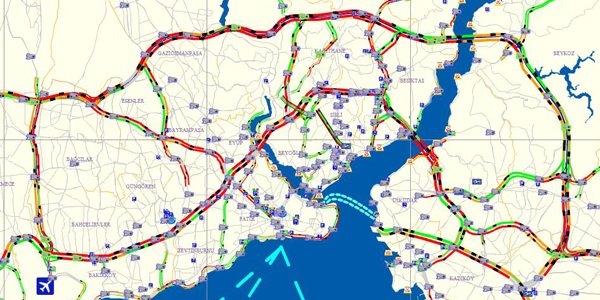 stanbul'da trafik durma noktasna geldi