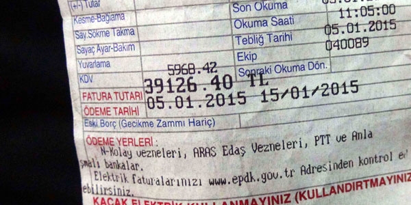Boş eve 39 bin lira elektrik faturası!
