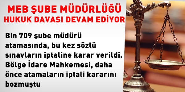 MEB Şube müdürlüğü sözlüsüne iptal kararı