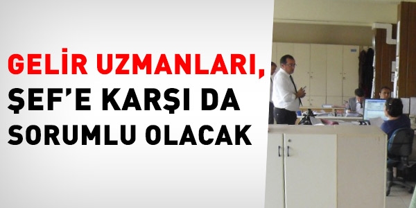 Gelir uzmanları, şef'e karşı da sorumlu olacak
