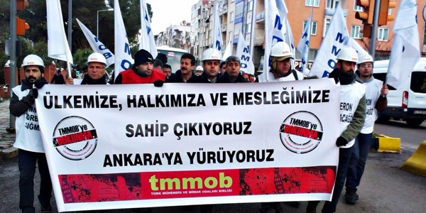 TMMOB yürüyüşünde arbede: 1 polis yaralı