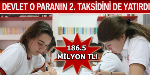 MEB, özel okul destek taksidini yatırdı
