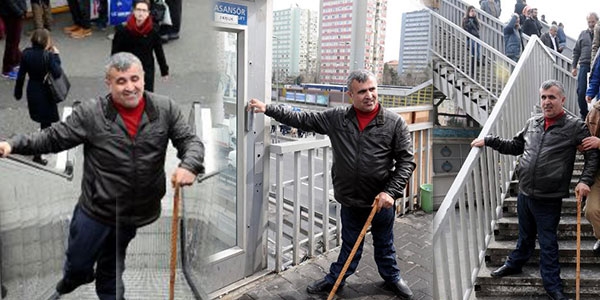 Yürüme engellinin metrobüs çilesi