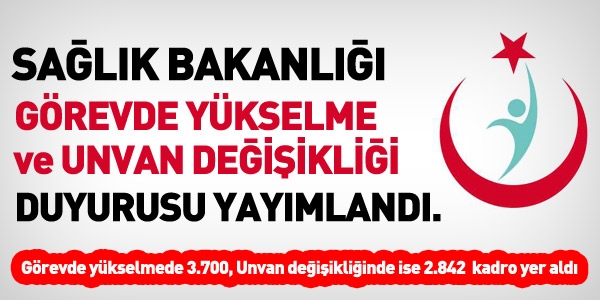 Sağlık Bakanlığı görevde yükselme sınavı ilan edildi