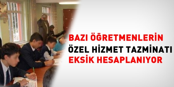 Baz retmenlerin tazminat eksik hesaplanyor