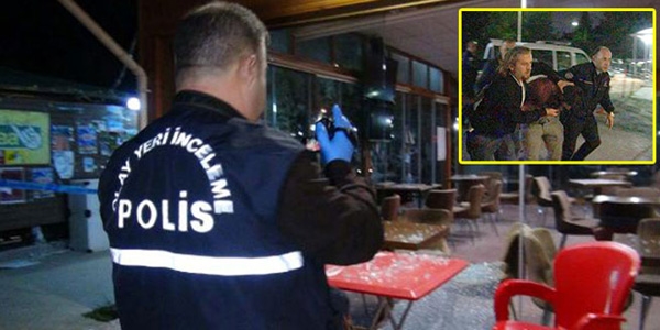 Kafeye ateş etti, 2 polisi yaraladı