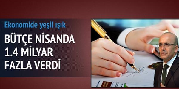 Bütçe nisanda 1.4 milyar fazla verdi
