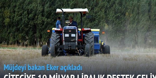 Çiftçiye 10 milyar liralık destek