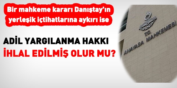 Yerleşik içtihatlara aykırılık, tek başına hak ihlali değil