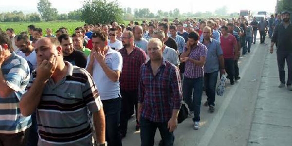 Cam işçilerinden eylem