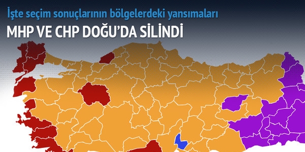 Ak Parti'nin oyları doğuda HDP'ye İç Anadolu'da MHP'ye kaydı