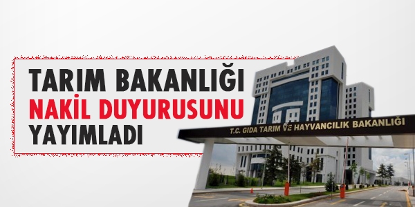 Tarım Bakanlığı, tayin genelgesi ve boş kadrolar