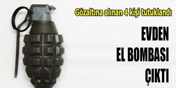 Evde 6 el bombası ve 4 tabanca ele geçirildi
