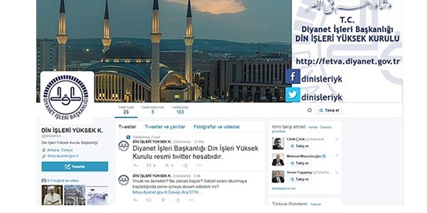 Din İşleri Yüksek Kurulu sosyal medyada