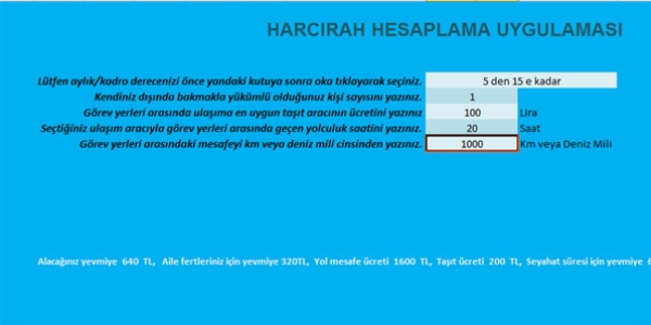 Pratik Harcrah hesaplama program (K. nal)