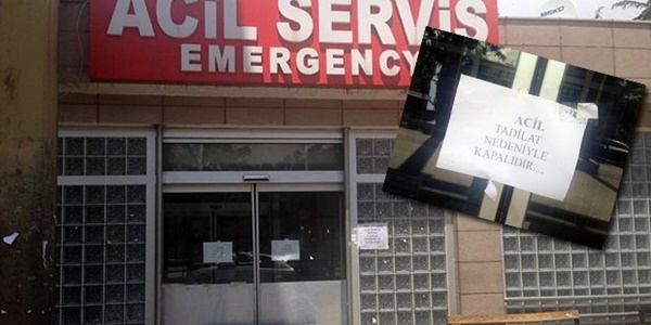 Acil servis tadilat nedeniyle kapatılmış